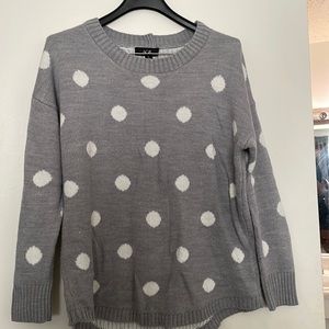 Polka Dot Sweater w/back button detail